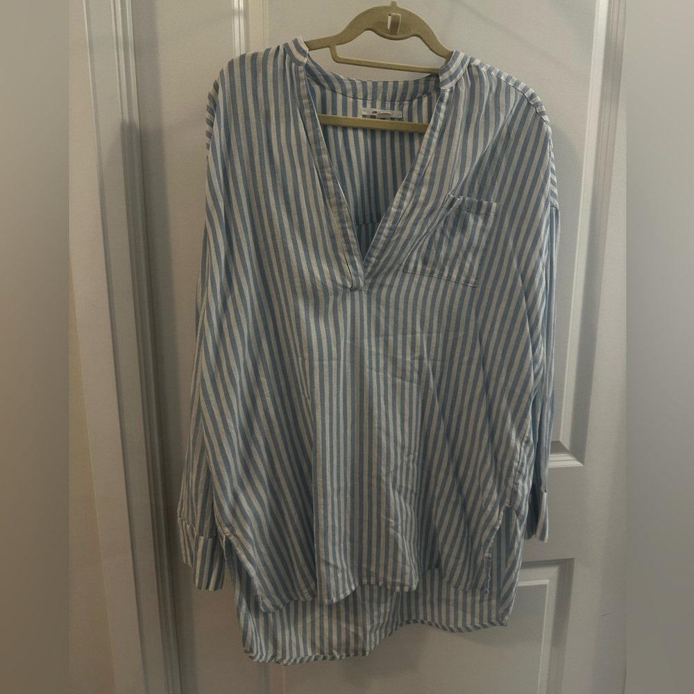 O’Neill blue stripped beach cover up dress 100% cotton